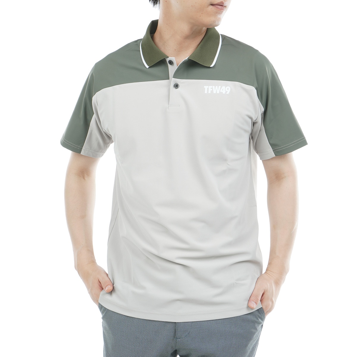 TFW49 ポロシャツ半袖　新品XLサイズ TFW49 半袖ポロシャツ サイドメッシュ 半袖ポロシャツ(半袖シャツ