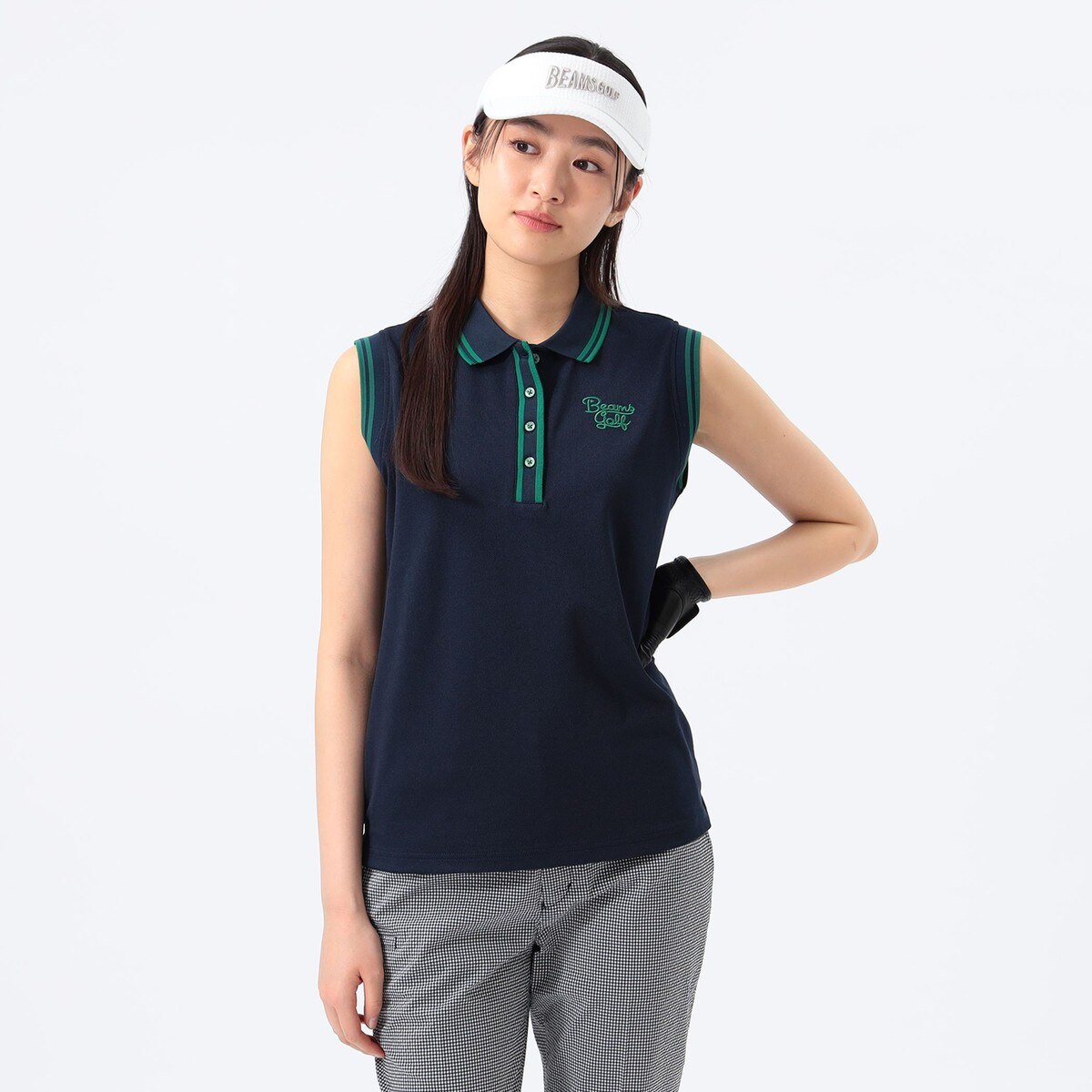 ORANGE LABEL リブライン ノースリーブ ポロシャツ レディス(半袖