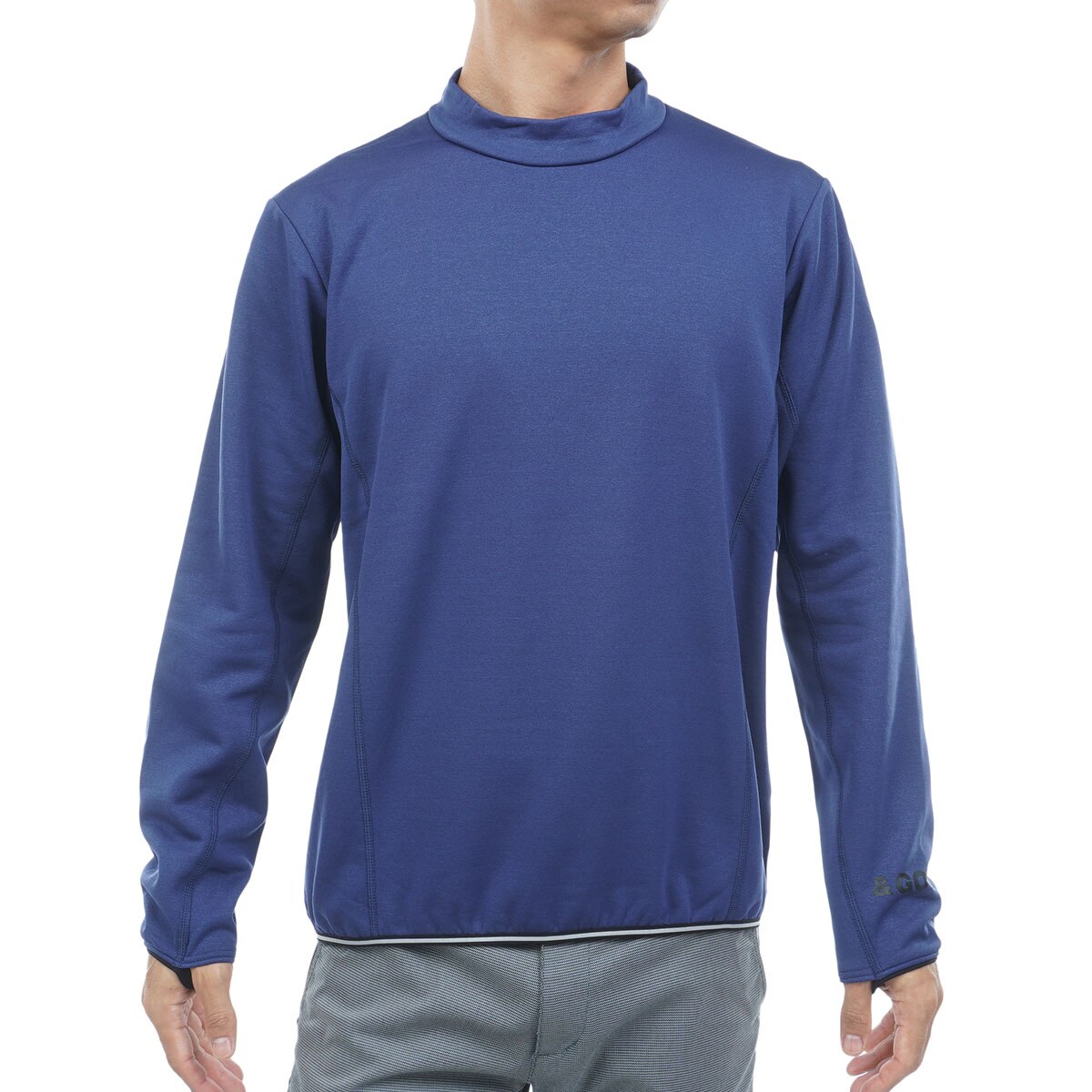 ストレッチ バックグリッドフリース 裏起毛 長袖モックネックシャツ