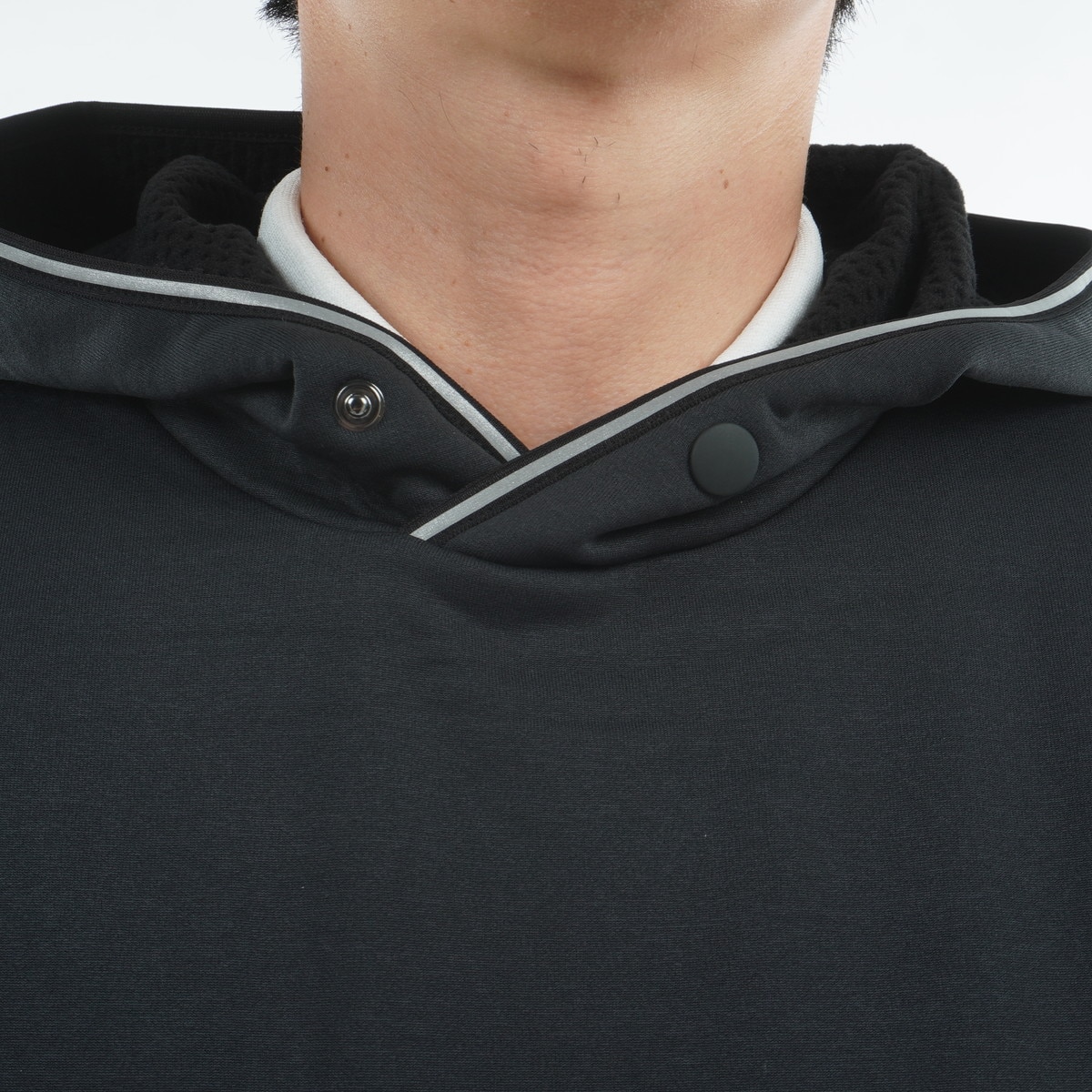 ストレッチ バックグリッドフリース 裏起毛 プルパーカー(中間着