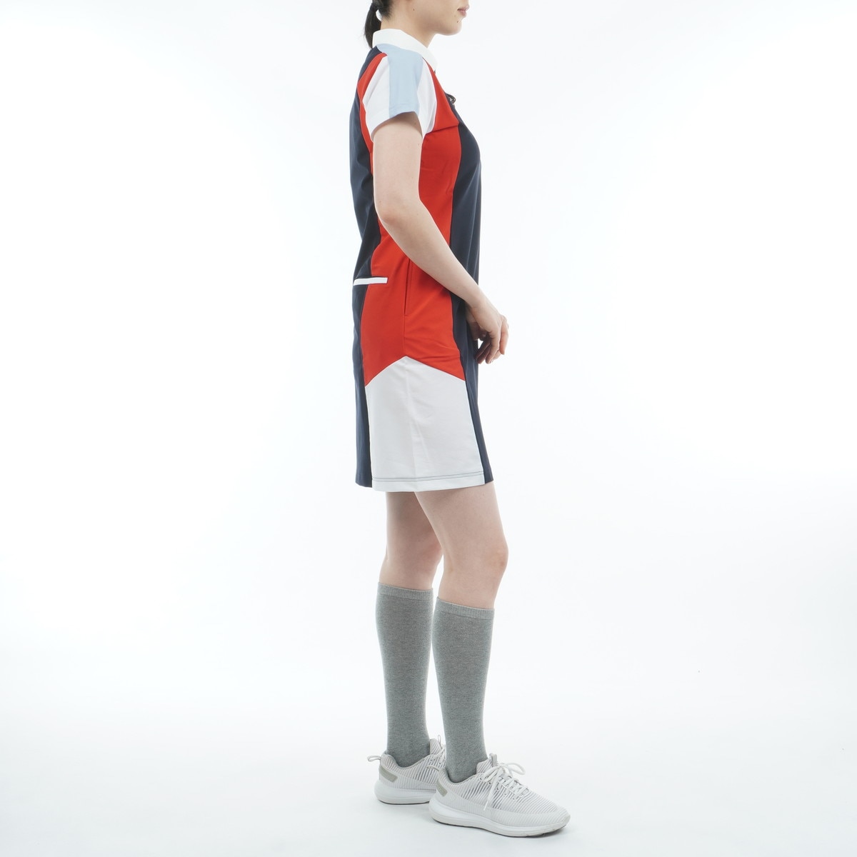 アウトレット】プライムフレックスドビー ストレッチ半袖ワンピース