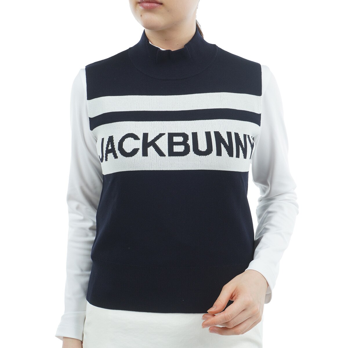 新品タグ付き Jack Bunny!! スイングロゴクルーネックセーター 黒 5 新品タグ付き Jack Bunny スイングロゴクルーネックセーター 黒