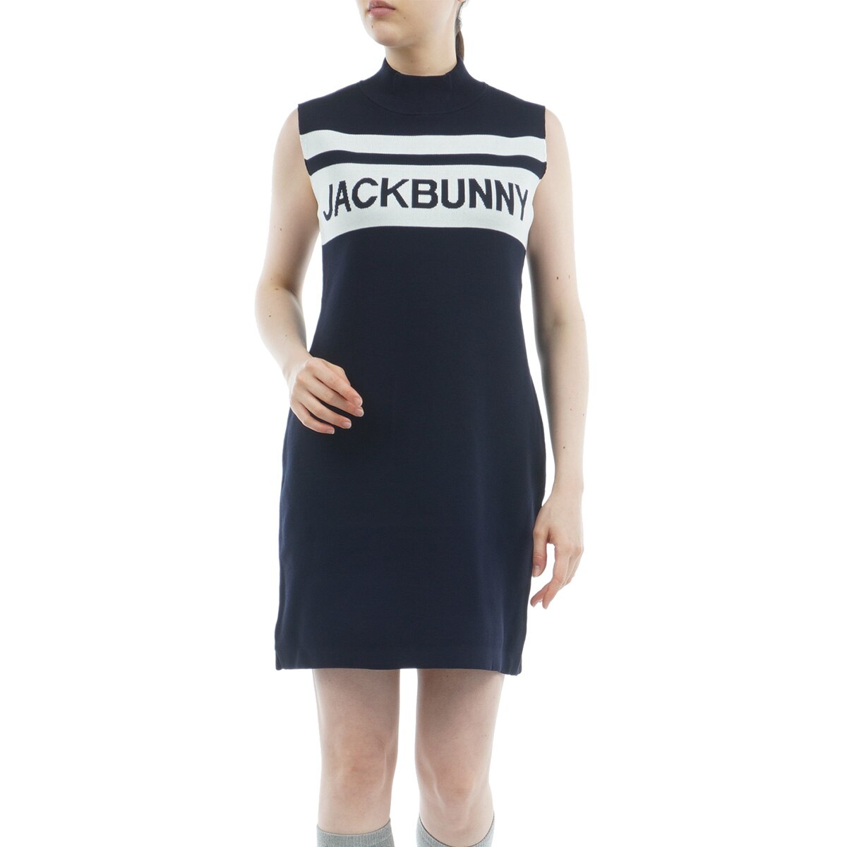 JACKBUNNY ブラック ワンピース ゴルフ ジャックバニー(Jack Bunny) 半袖ワンピース | レディースゴルフ