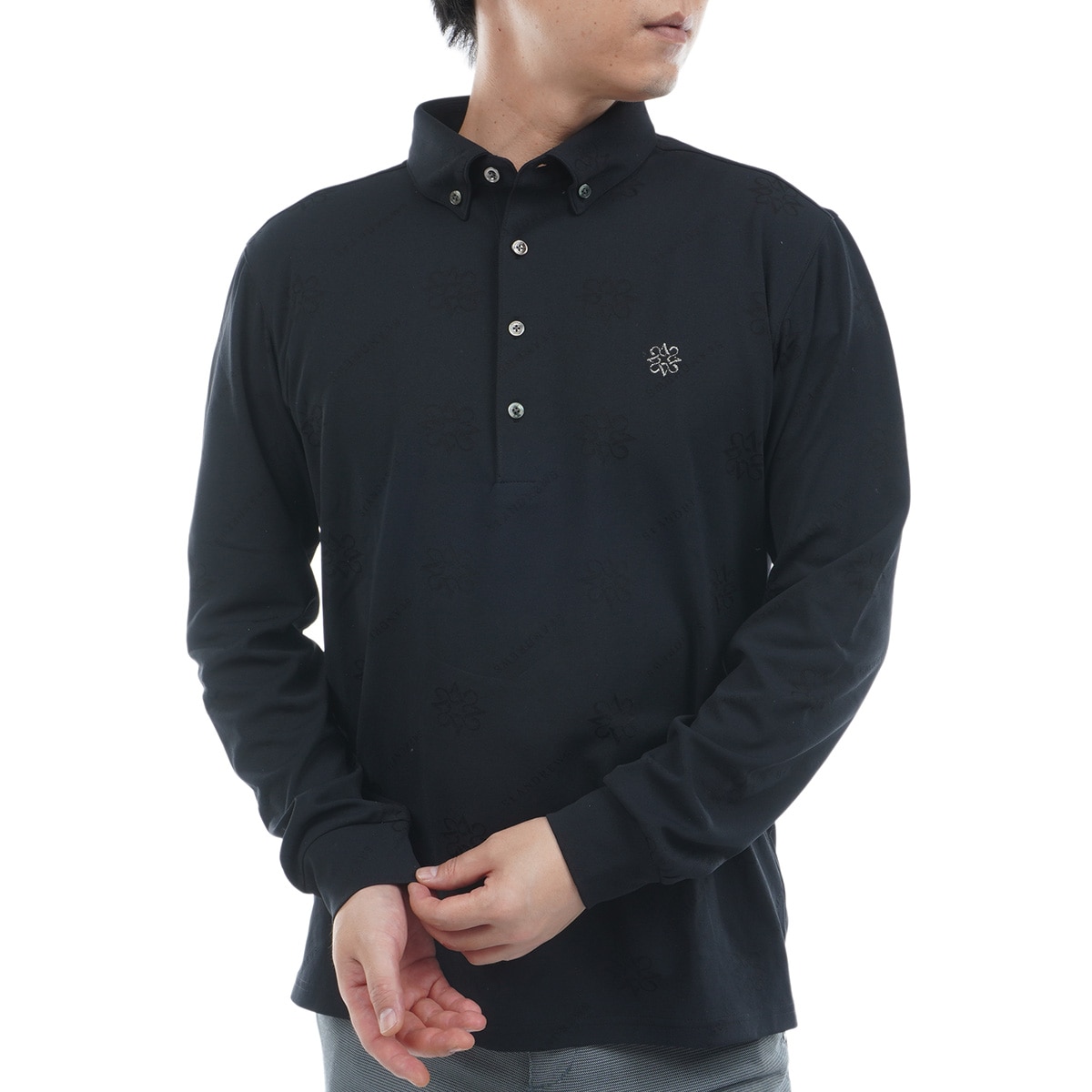 ロゴケルトジャカード長袖ポロシャツ(長袖シャツ・ポロシャツ)|St