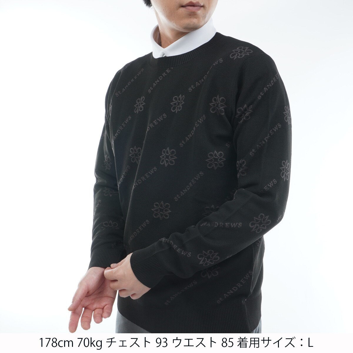 ロゴケルトジャカード プルオーバーセーター(中間着(セーター