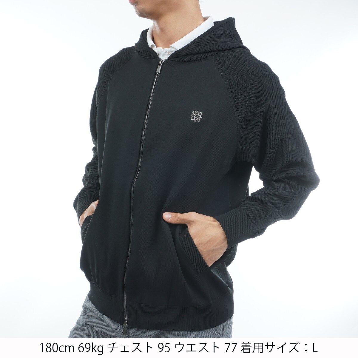 天竺×鹿の子フルジップニットフーディー(中間着(セーター、トレーナー