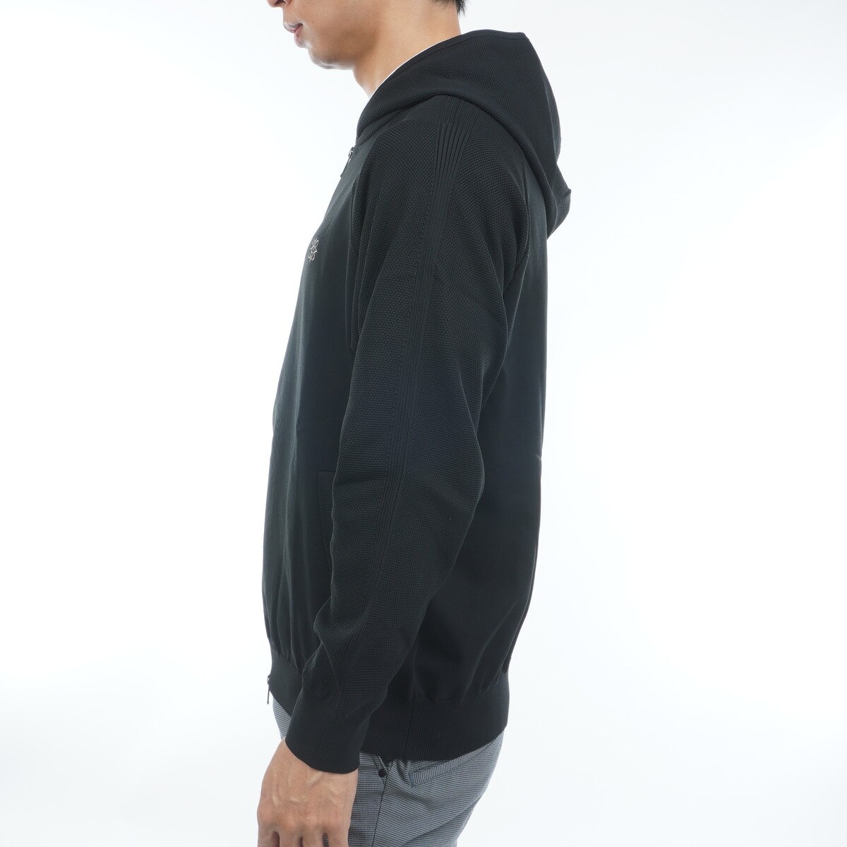 天竺×鹿の子フルジップニットフーディー(中間着(セーター、トレーナー