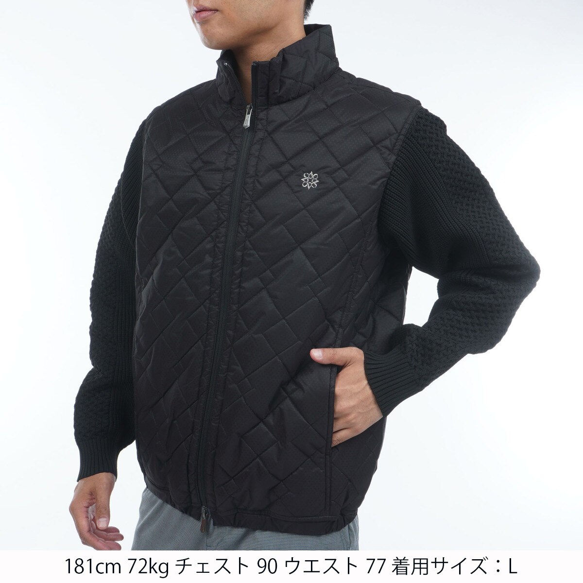 セントアンドリュース・中綿キルト袖ニットブルゾン ドットストレッチ キルト袖ニットブルゾン(アウター(ブルゾン