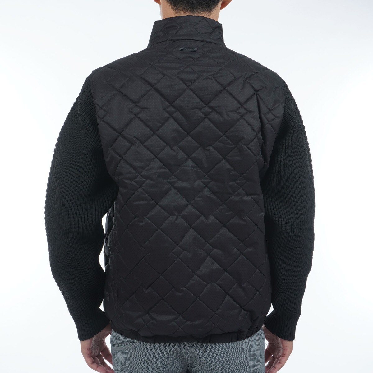 ドットストレッチ キルト袖ニットブルゾン(アウター(ブルゾン