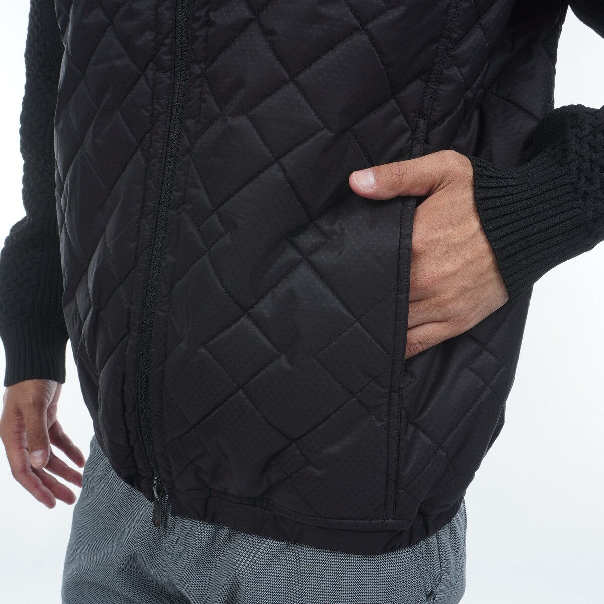 セントアンドリュース・中綿キルト袖ニットブルゾン ドットストレッチ キルト袖ニットブルゾン(アウター(ブルゾン