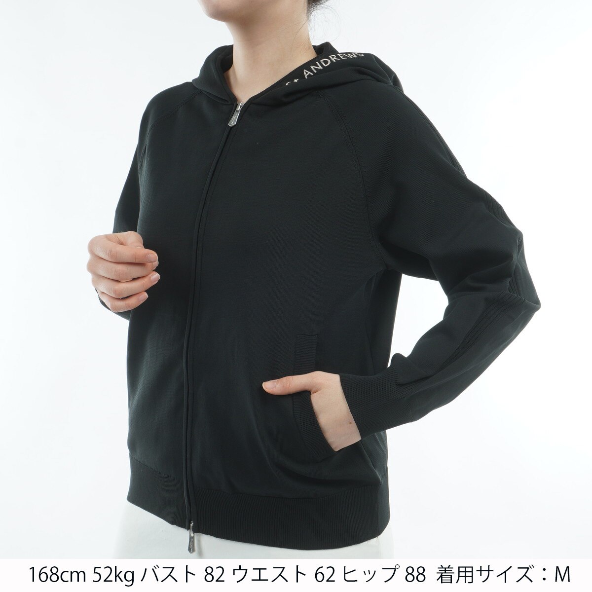 天竺×リブフルジップニットフーディー レディス(中間着(セーター