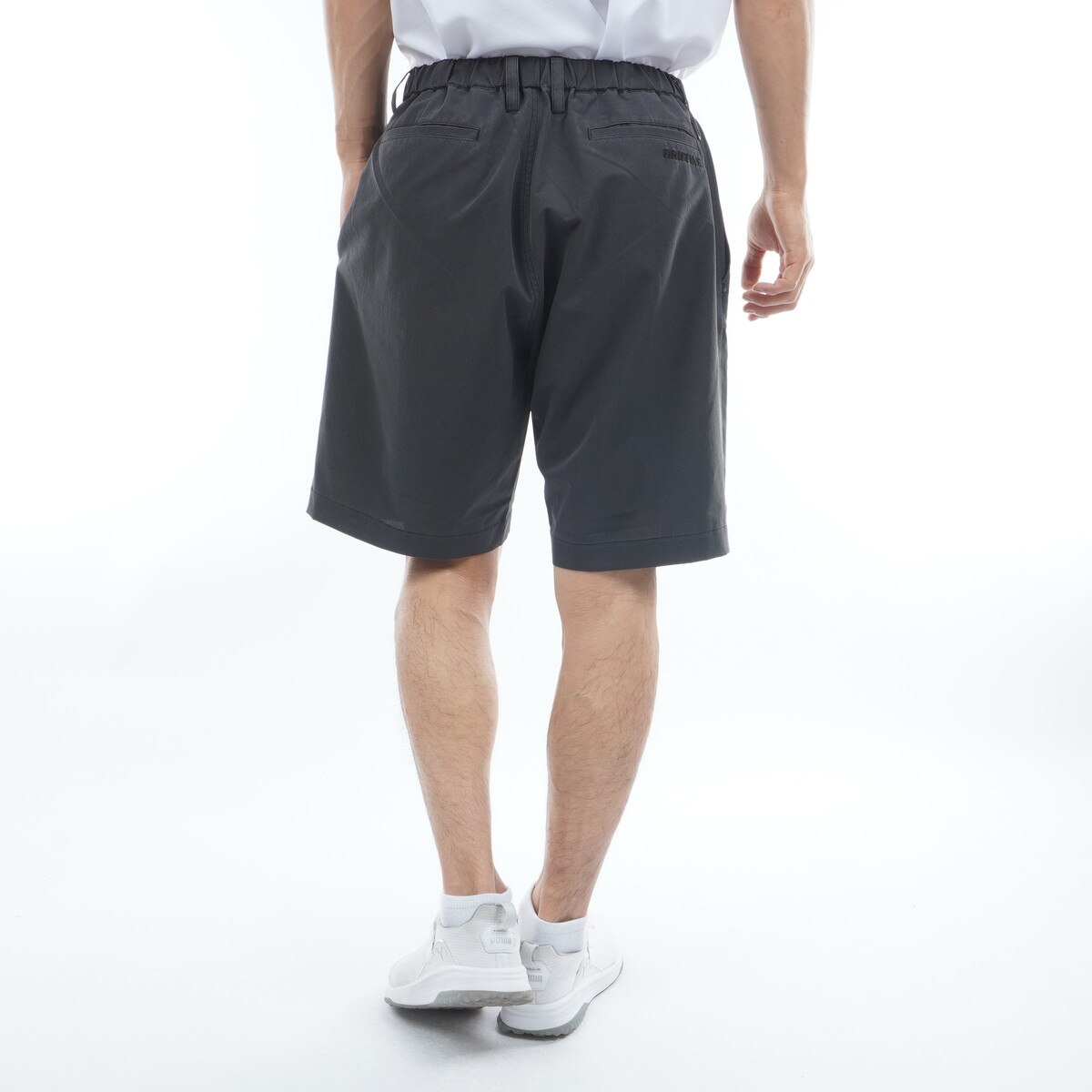 ストレッチ フェイデッド ワンタックワイドショートパンツ(ハーフ