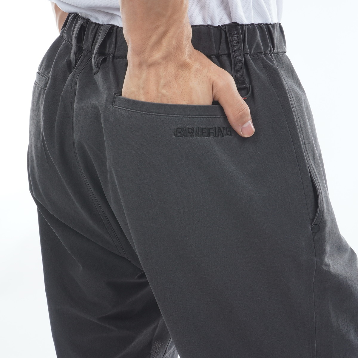 ストレッチ フェイデッド ワンタックワイドショートパンツ(ハーフ