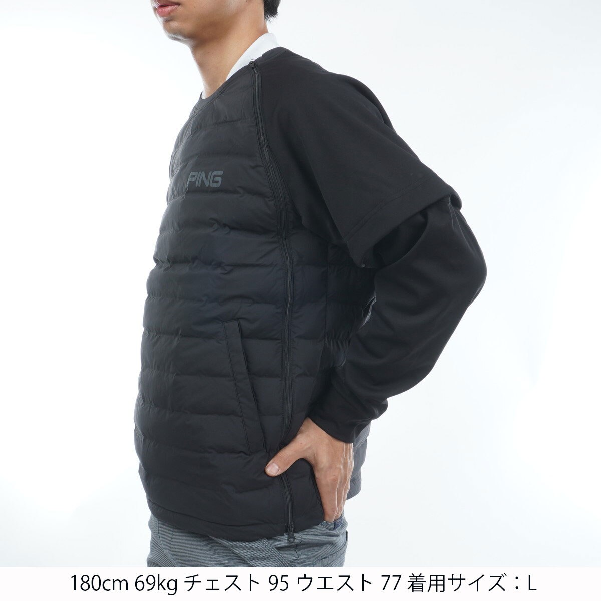 ゴルフ メンズ ピン 2WAYハイブリッド中綿スニードブルゾン ゴルフ