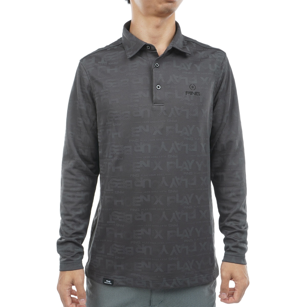 ロゴジャカード長袖ポロシャツ(長袖シャツ・ポロシャツ)|PING(ピン