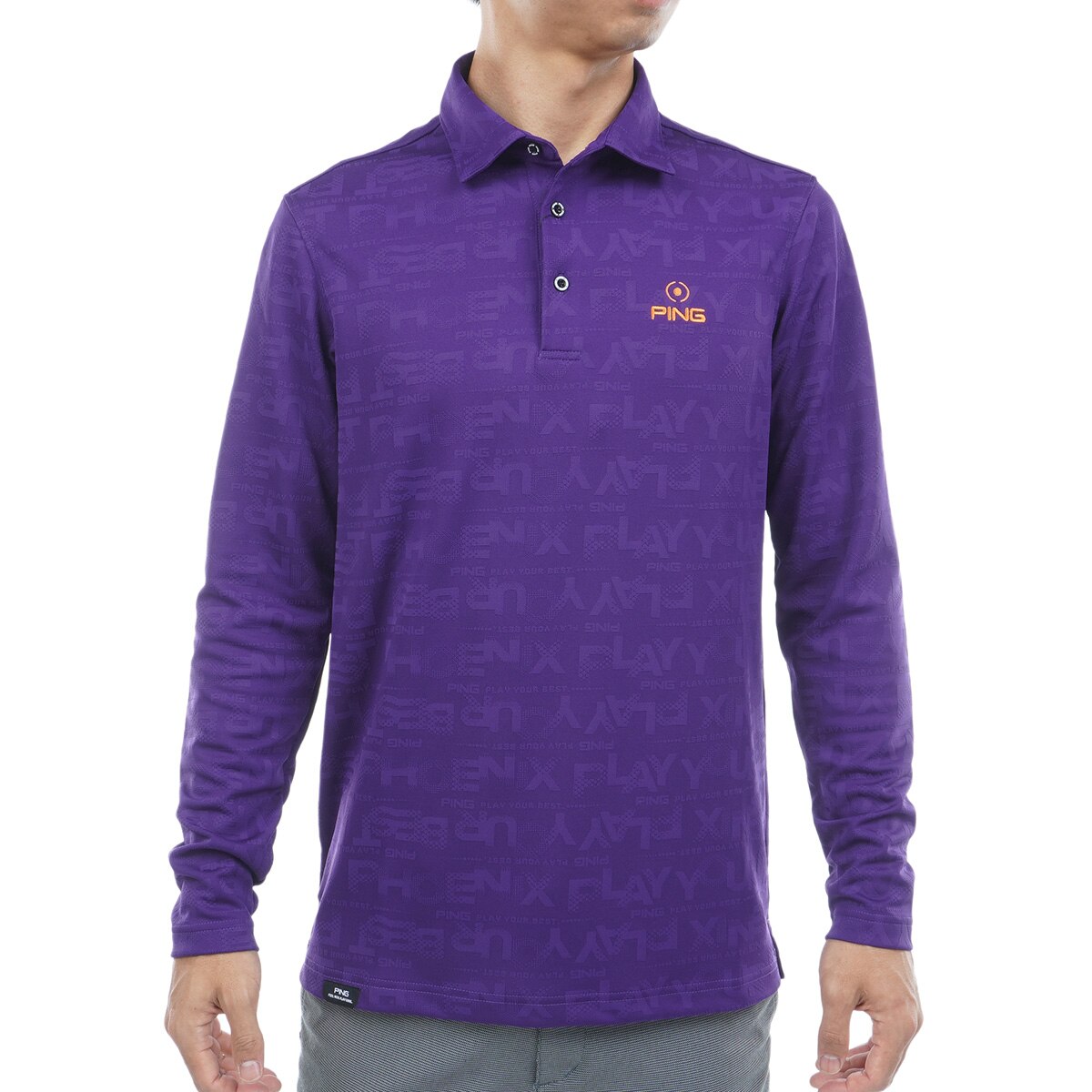 ロゴジャカード長袖ポロシャツ(長袖シャツ・ポロシャツ)|PING(ピン