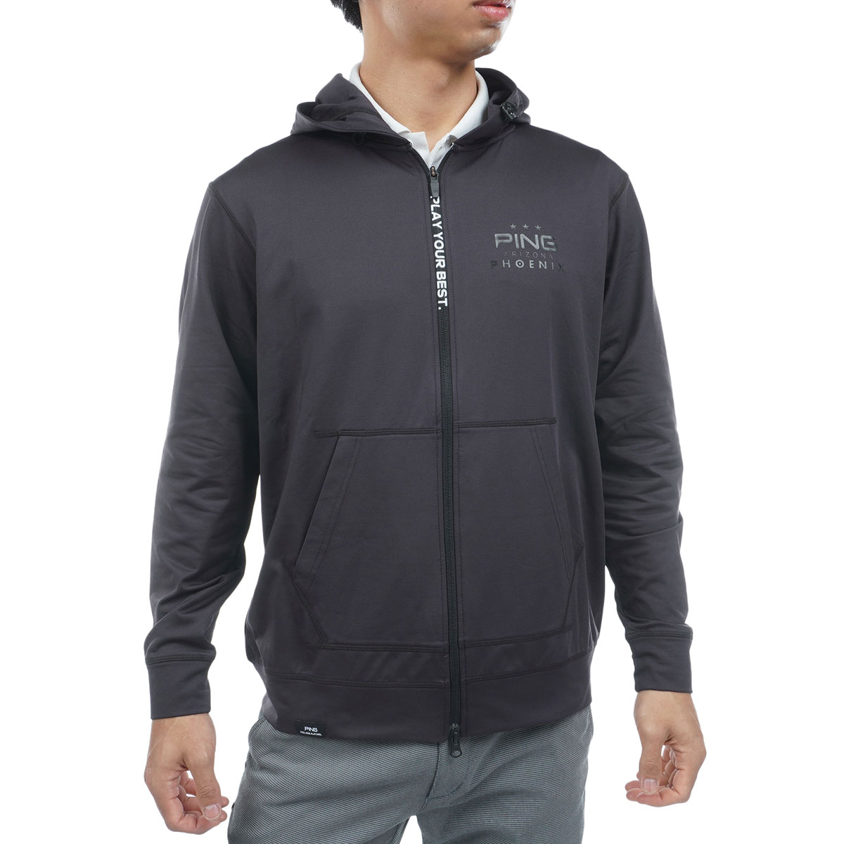 極美品 CPG GOLF シーピージー ゴルフ ダンボールニット スウェット ダンボールニット フルジップスウェットフーディー(中間着(セーター