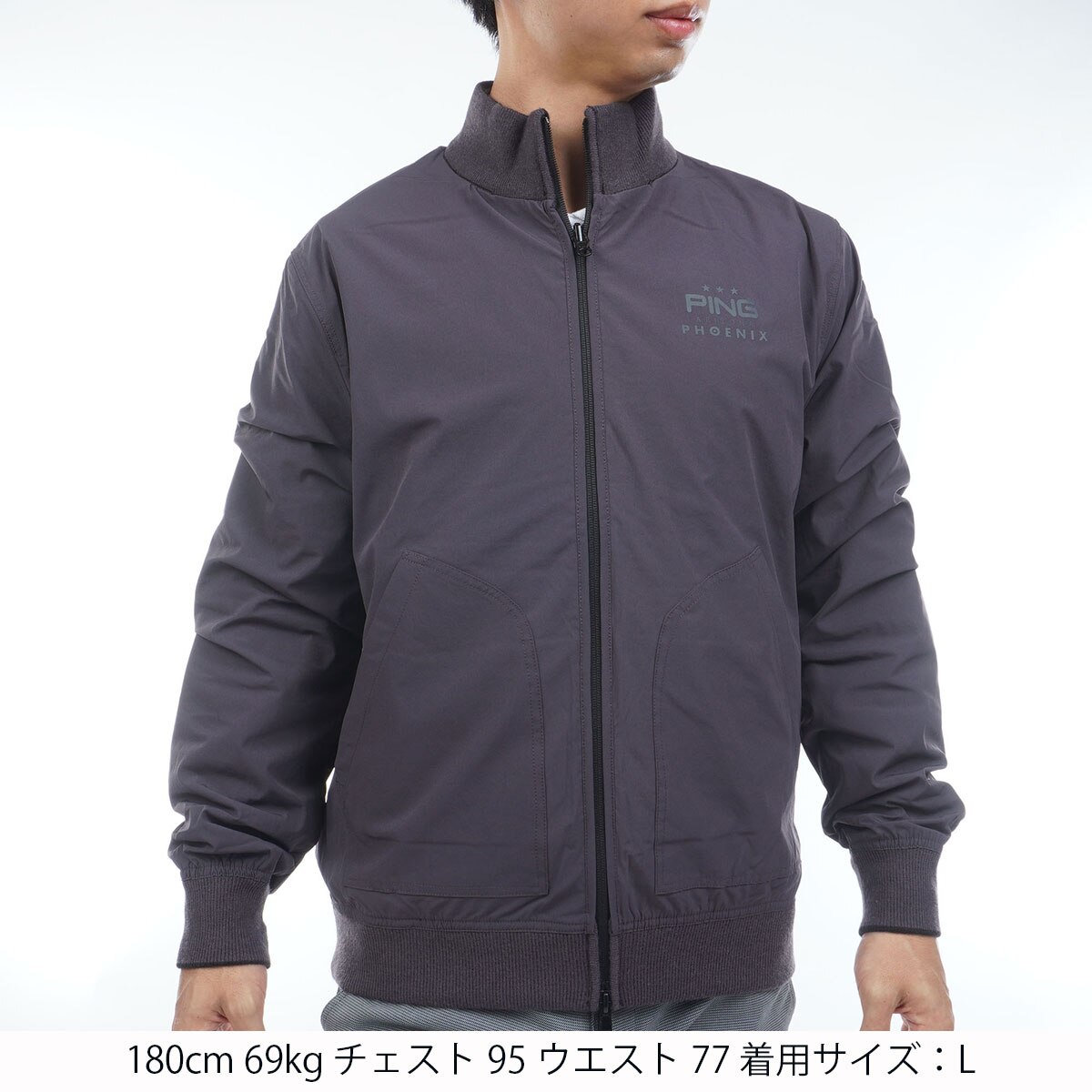 リバーシブル フルジップニットブルゾン(アウター(ブルゾン、ウインド