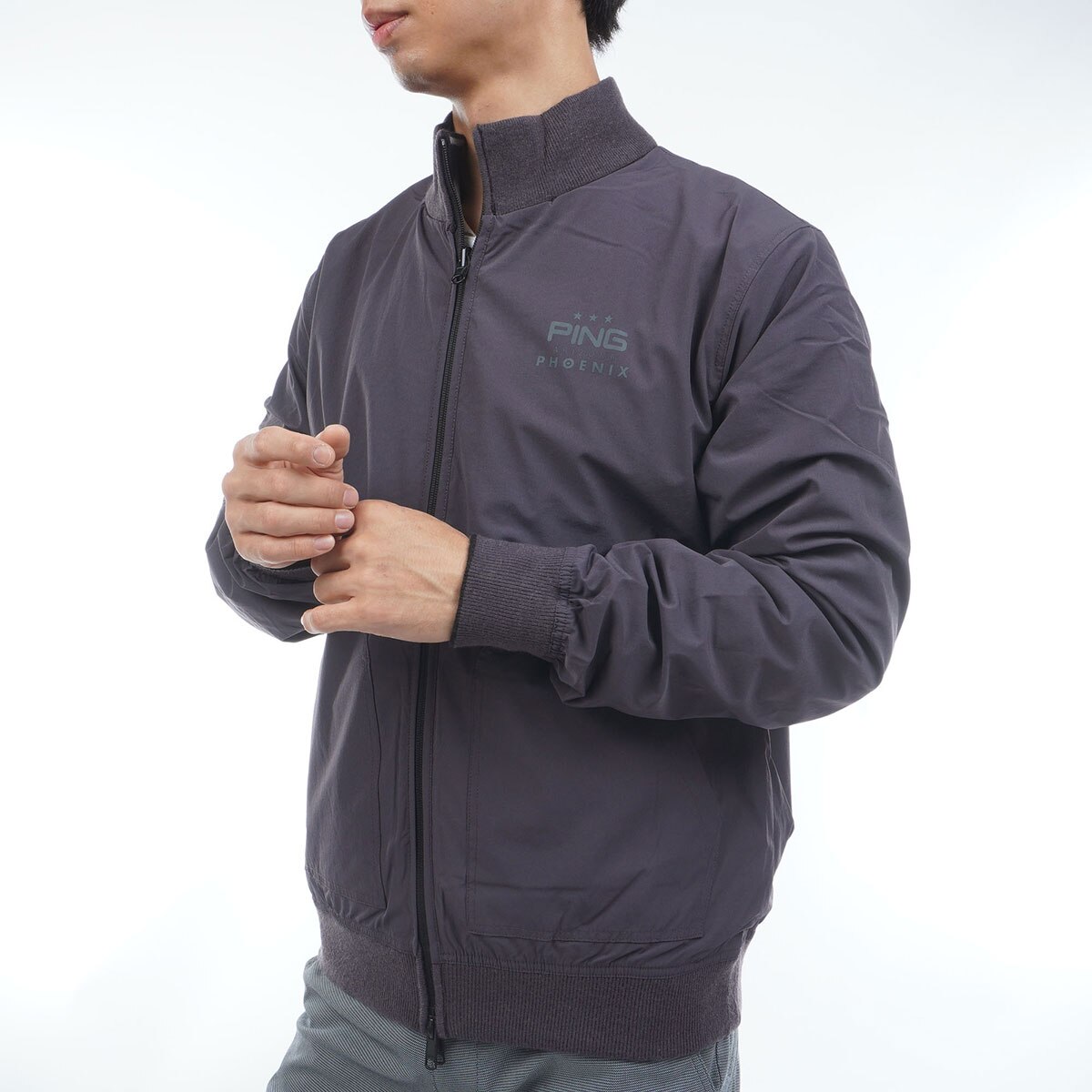 リバーシブル フルジップニットブルゾン(アウター(ブルゾン、ウインド