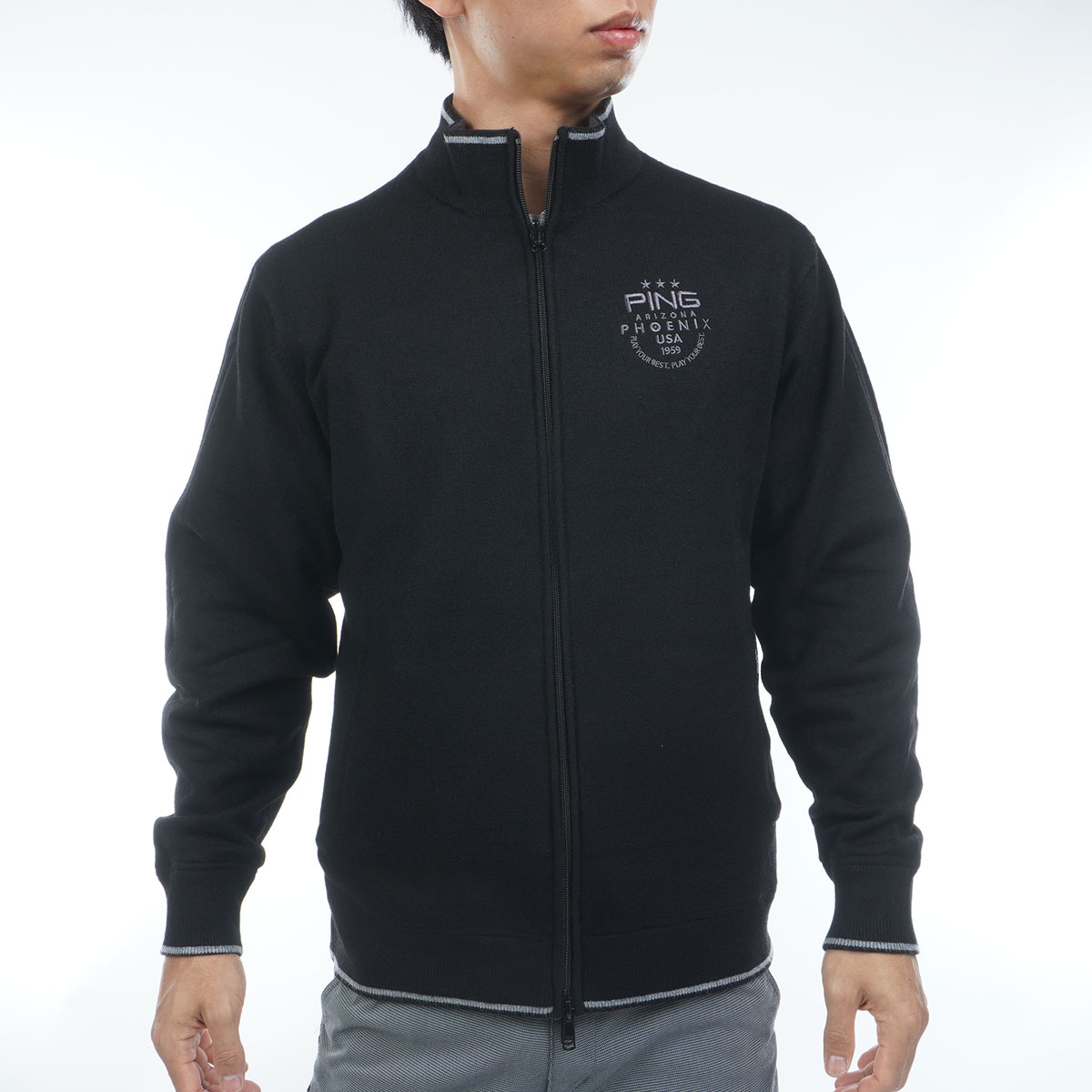 リバーシブル フルジップニットブルゾン(アウター(ブルゾン、ウインド