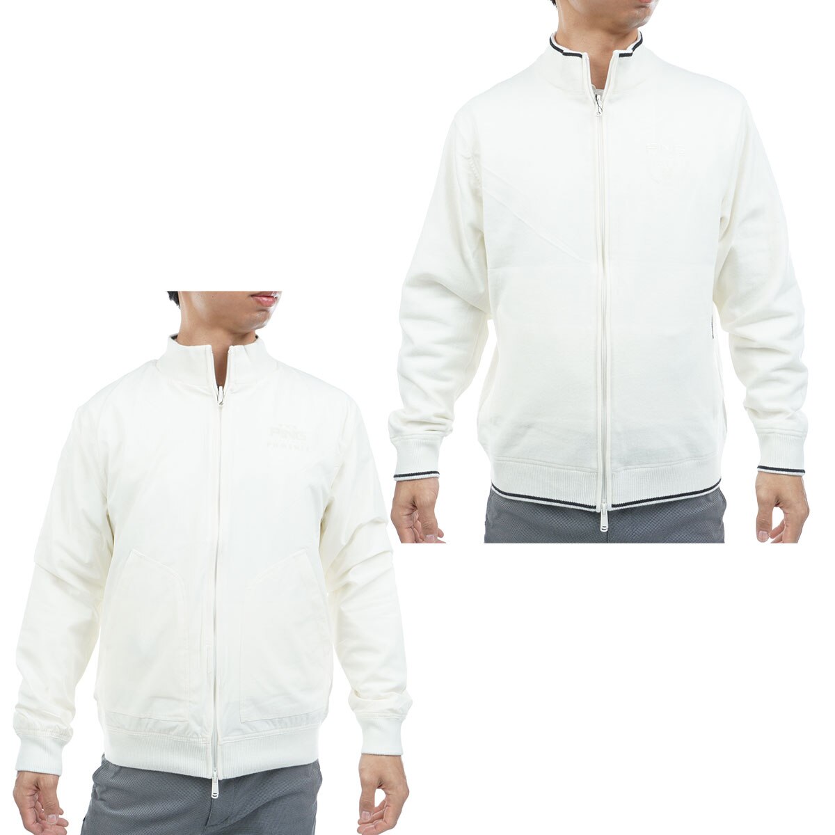 リバーシブル フルジップニットブルゾン(アウター(ブルゾン、ウインド