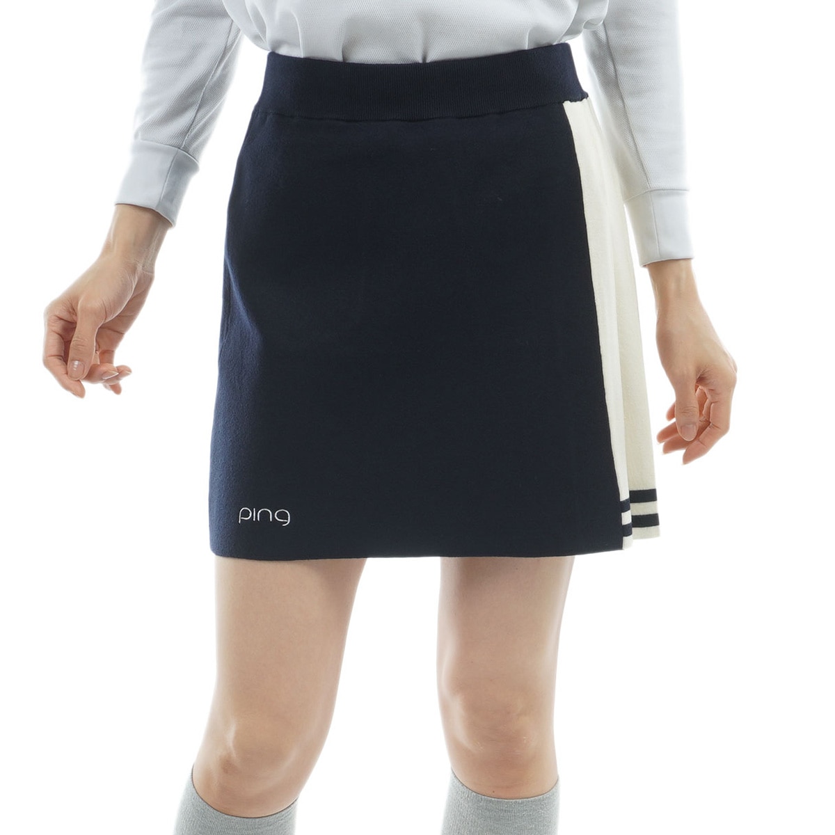 サイドプリーツ バイカラースカート レディス(スカート)|PING(ピン