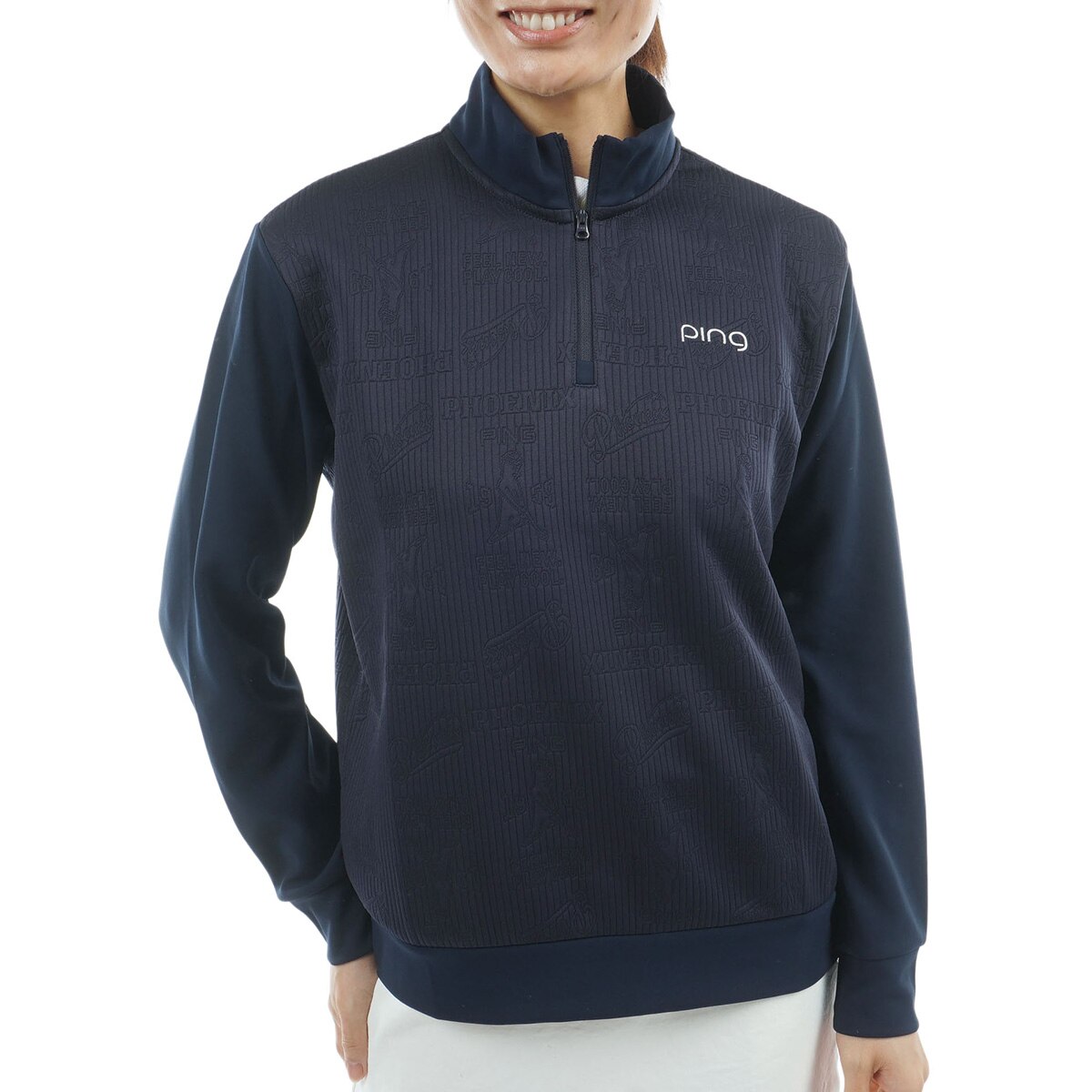 PING プルオーバー パーカー M 【美品】 2022春夏モデル PING APPARELジャカードクルーネックニットプルオーバー