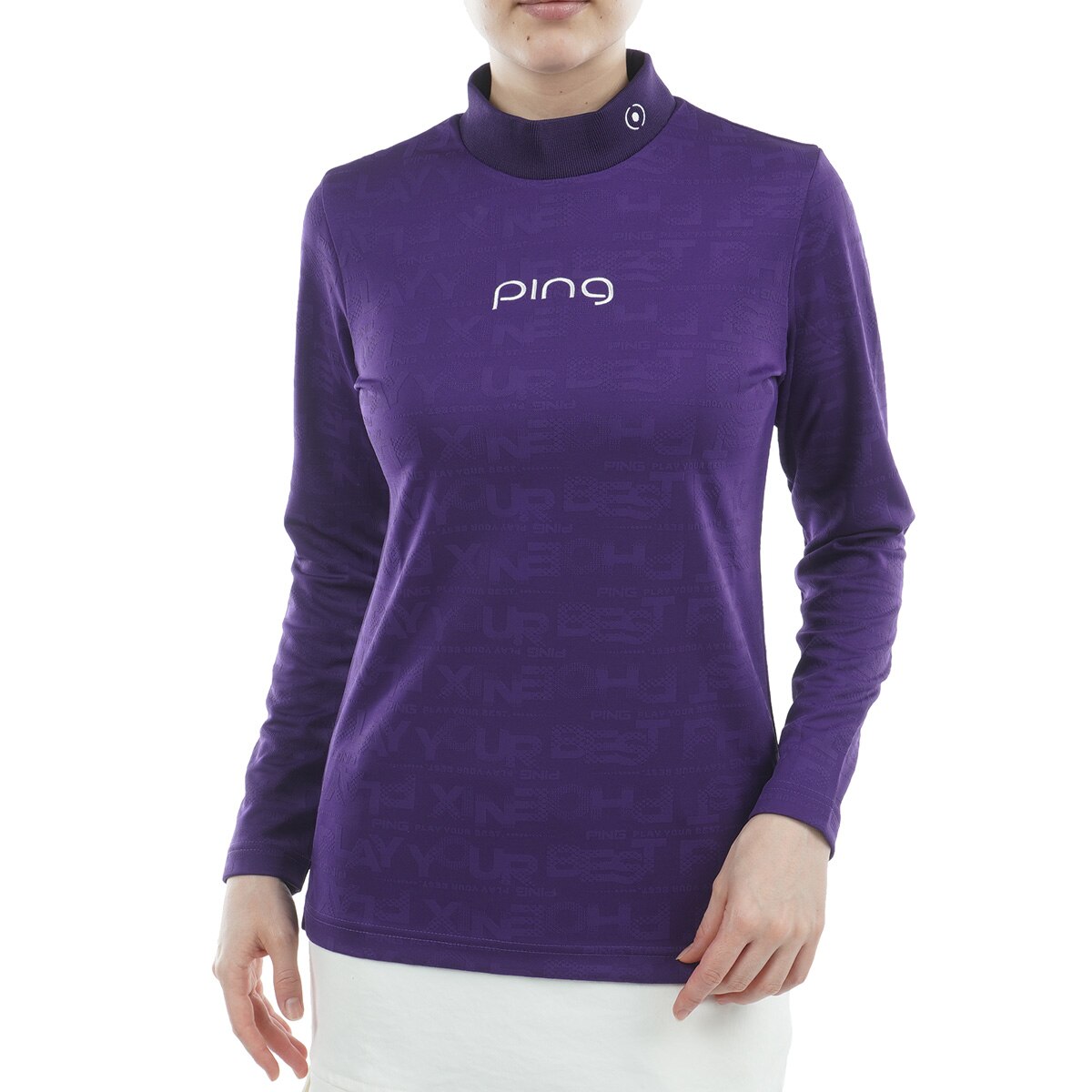 ロゴジャカード 長袖ハイネックシャツ レディス(長袖シャツ