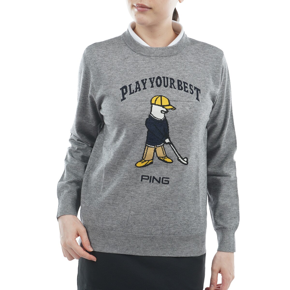PING クルーネックセーター ゴルフウェア PING（ピン） レディース ゴルフウェア 長袖セーター 秋 冬 10カラー