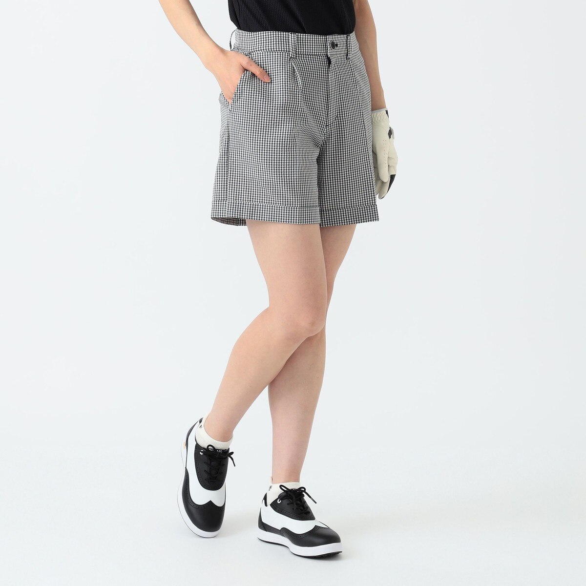 PURPLE LABEL ギンガム 裾ダブル ショーツ レディス(ハーフパンツ