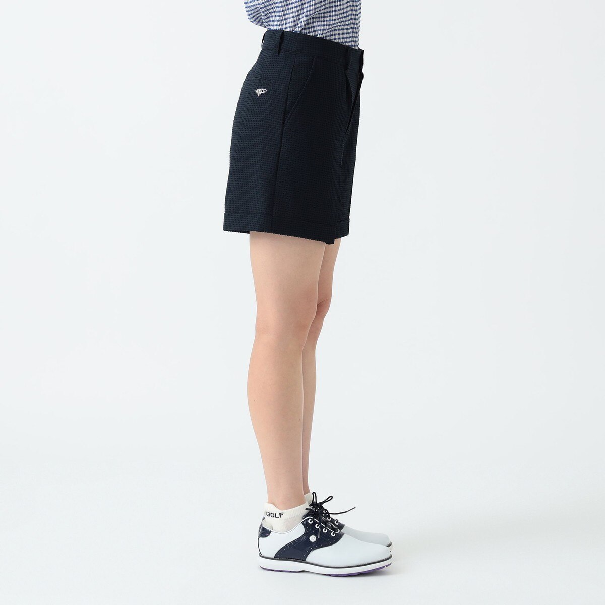 PURPLE LABEL ギンガム 裾ダブル ショーツ レディス(ハーフパンツ