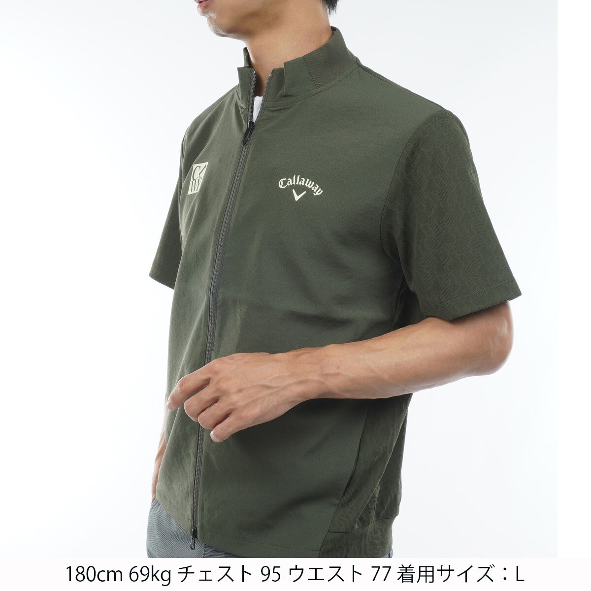 キャロウェイゴルフ　Callaway Golf　ストレッチ フルジップ半袖スウェットブルゾン ストレッチ フルジップ半袖スウェットブルゾン(アウター(ブルゾン