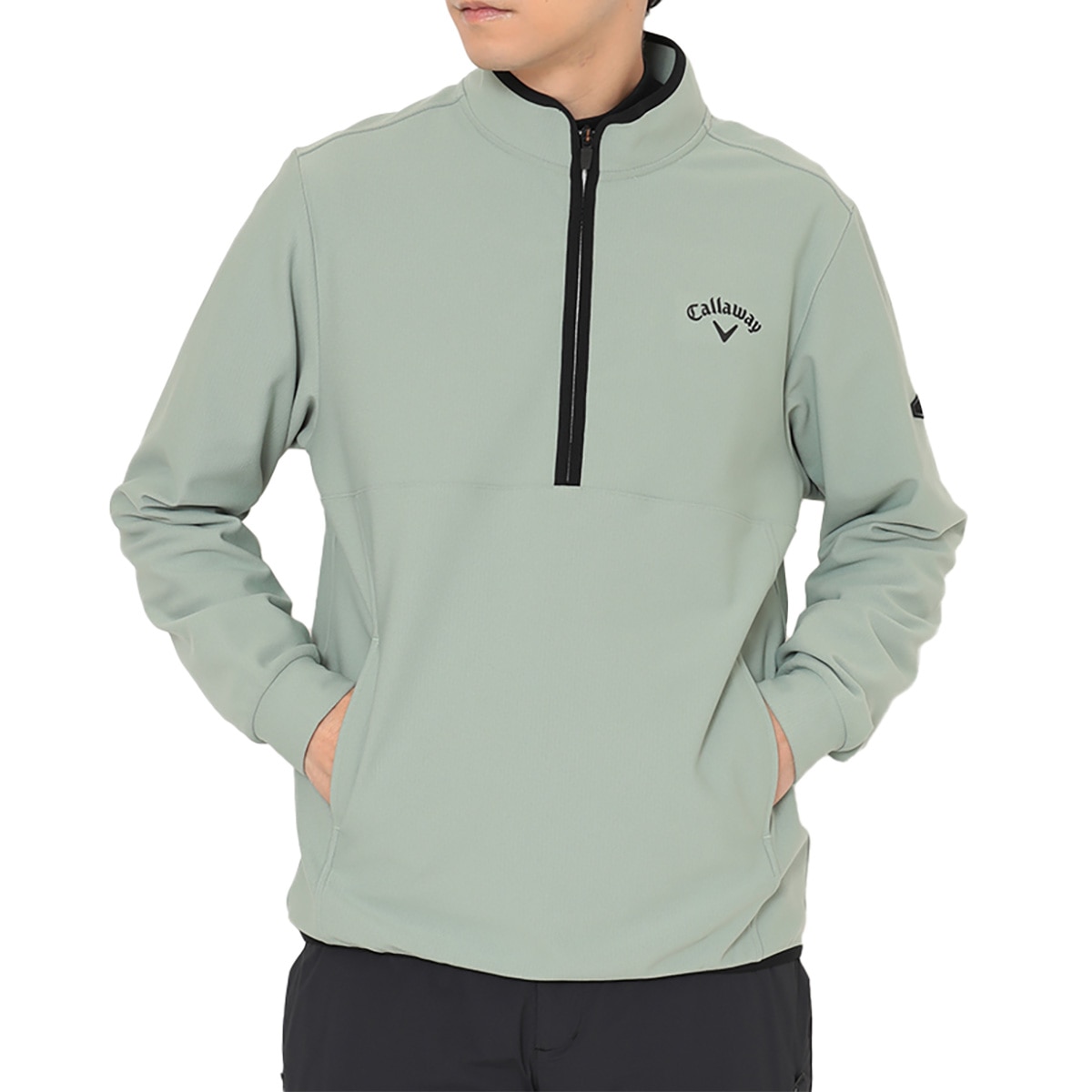 裏起毛 ハーフジップモックネック長袖シャツ(長袖シャツ・ポロシャツ