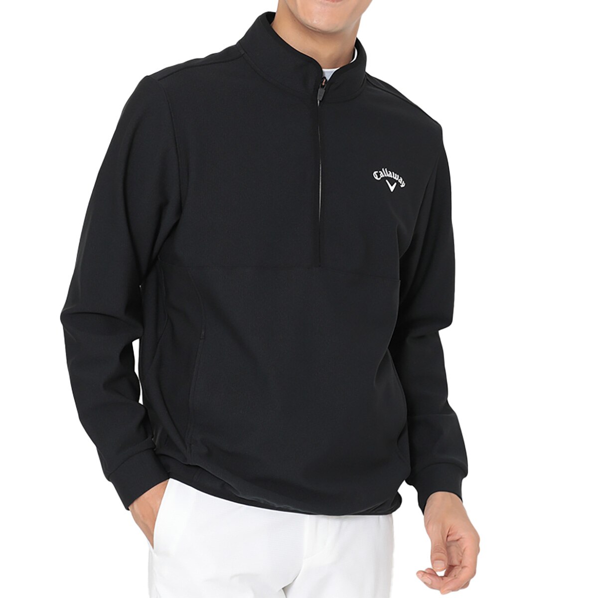 裏起毛 ハーフジップモックネック長袖シャツ(長袖シャツ・ポロシャツ