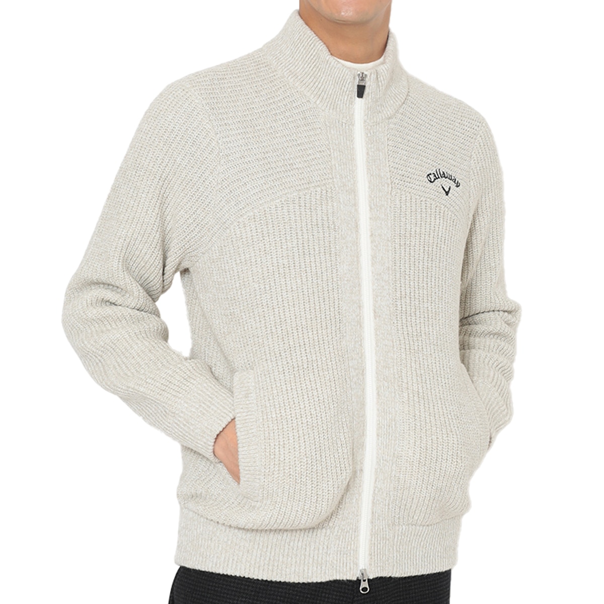 CALLAWAY キャロウェイ 裏地付きニットジャケットLsizeゴルフウェア 裏地付きフルジップセーター(中間着(セーター、トレーナー))|Callaway