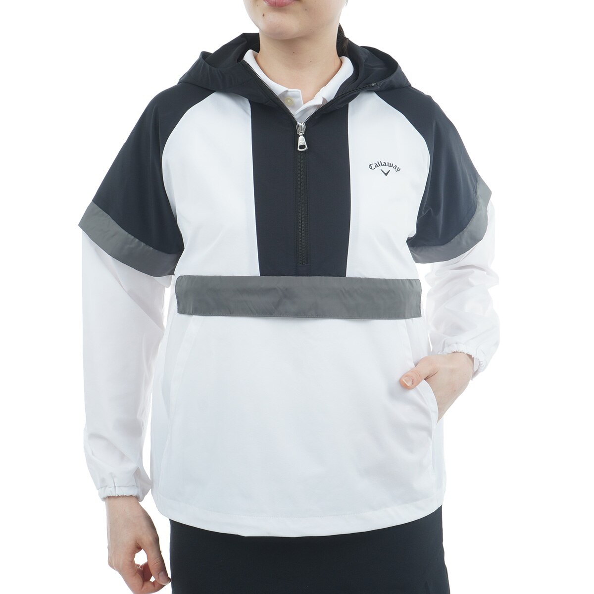 2WAY ハーフジップフーディーブルゾン レディス(アウター(ブルゾン