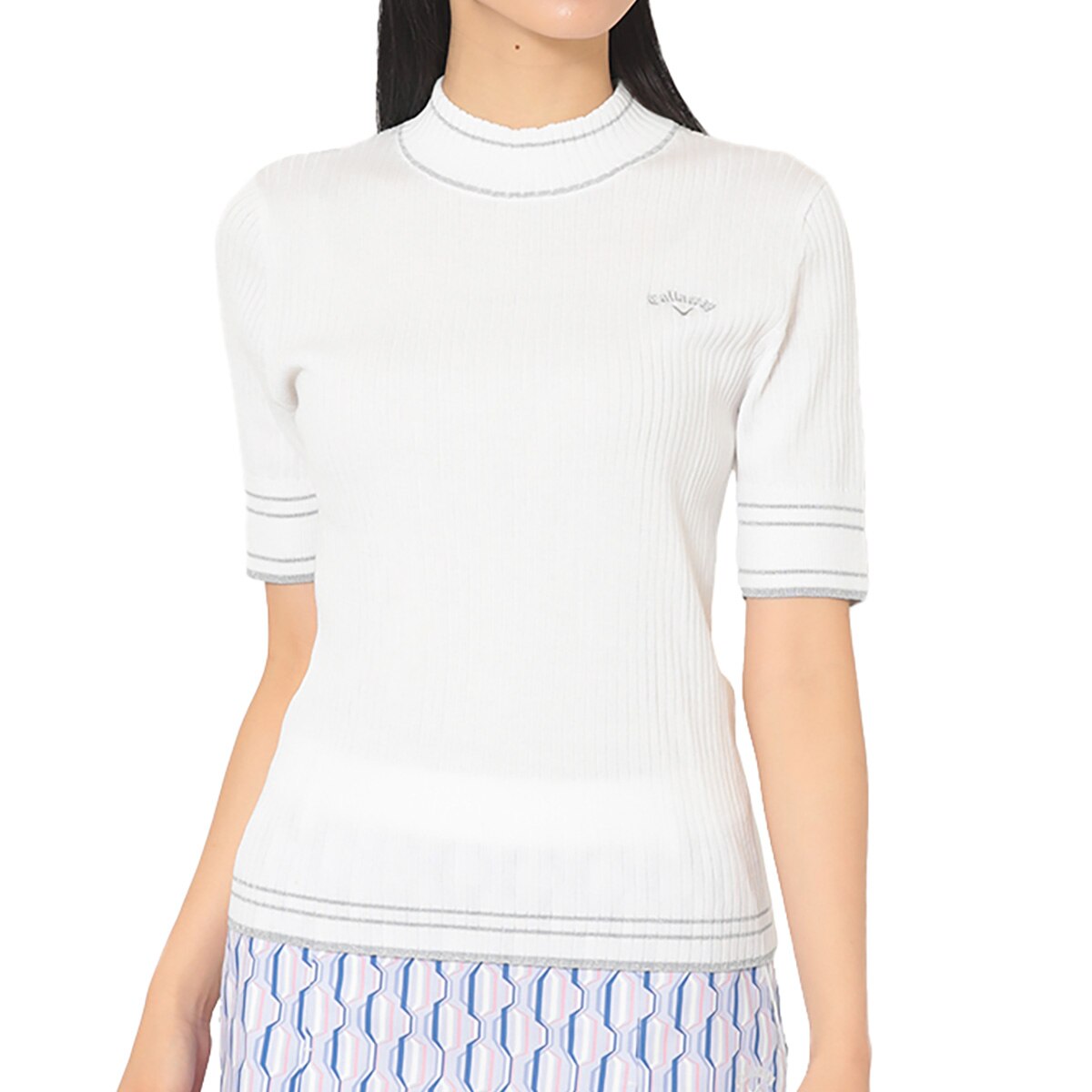 半袖モックネックセーター レディス(中間着(セーター、トレーナー