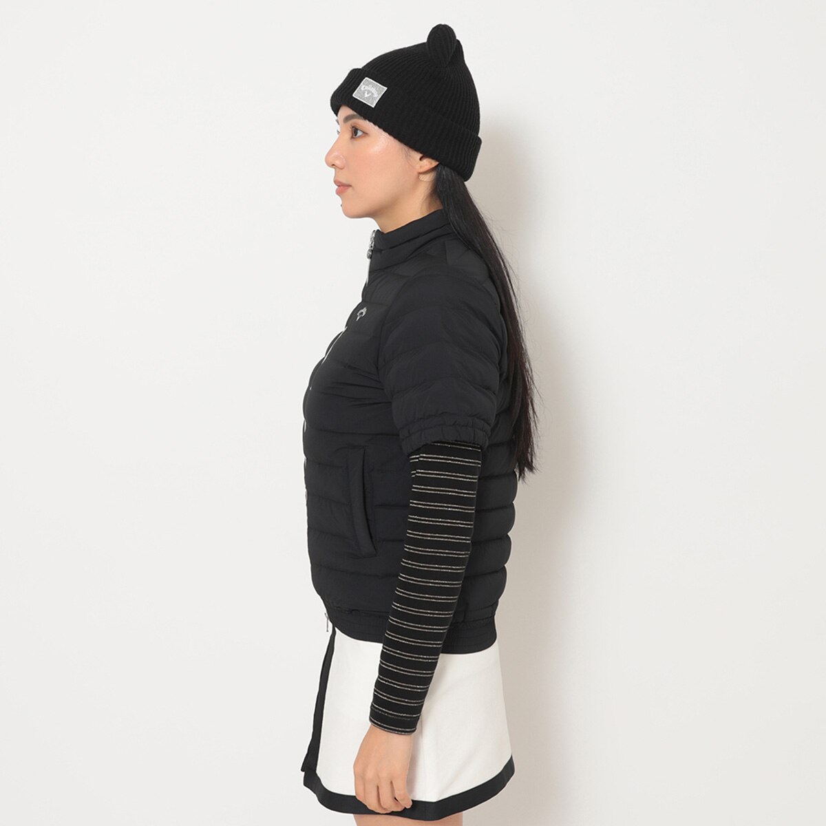 半袖フルジップダウンアウター レディス(アウター(ブルゾン、ウインド