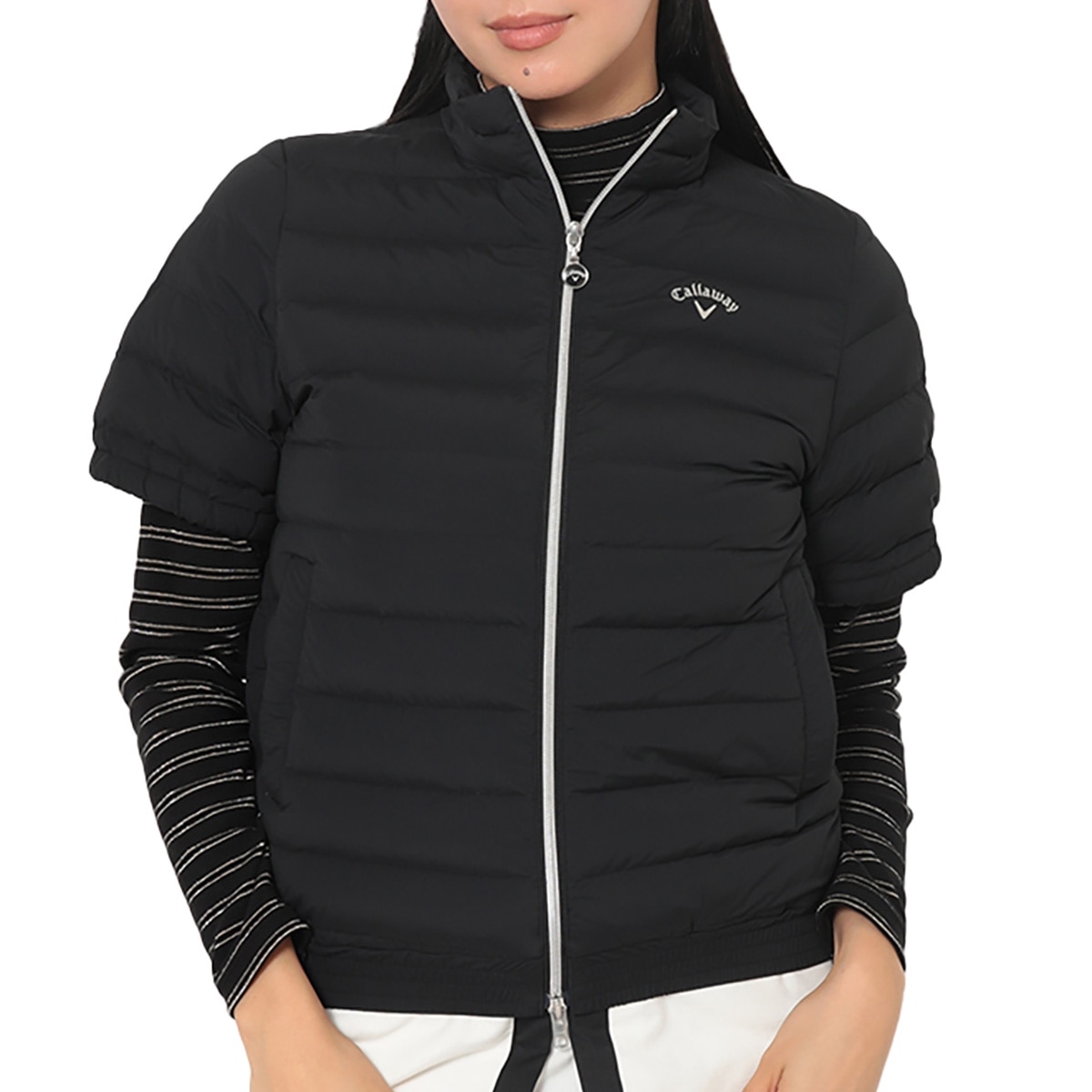 半袖フルジップダウンアウター レディス(アウター(ブルゾン、ウインド