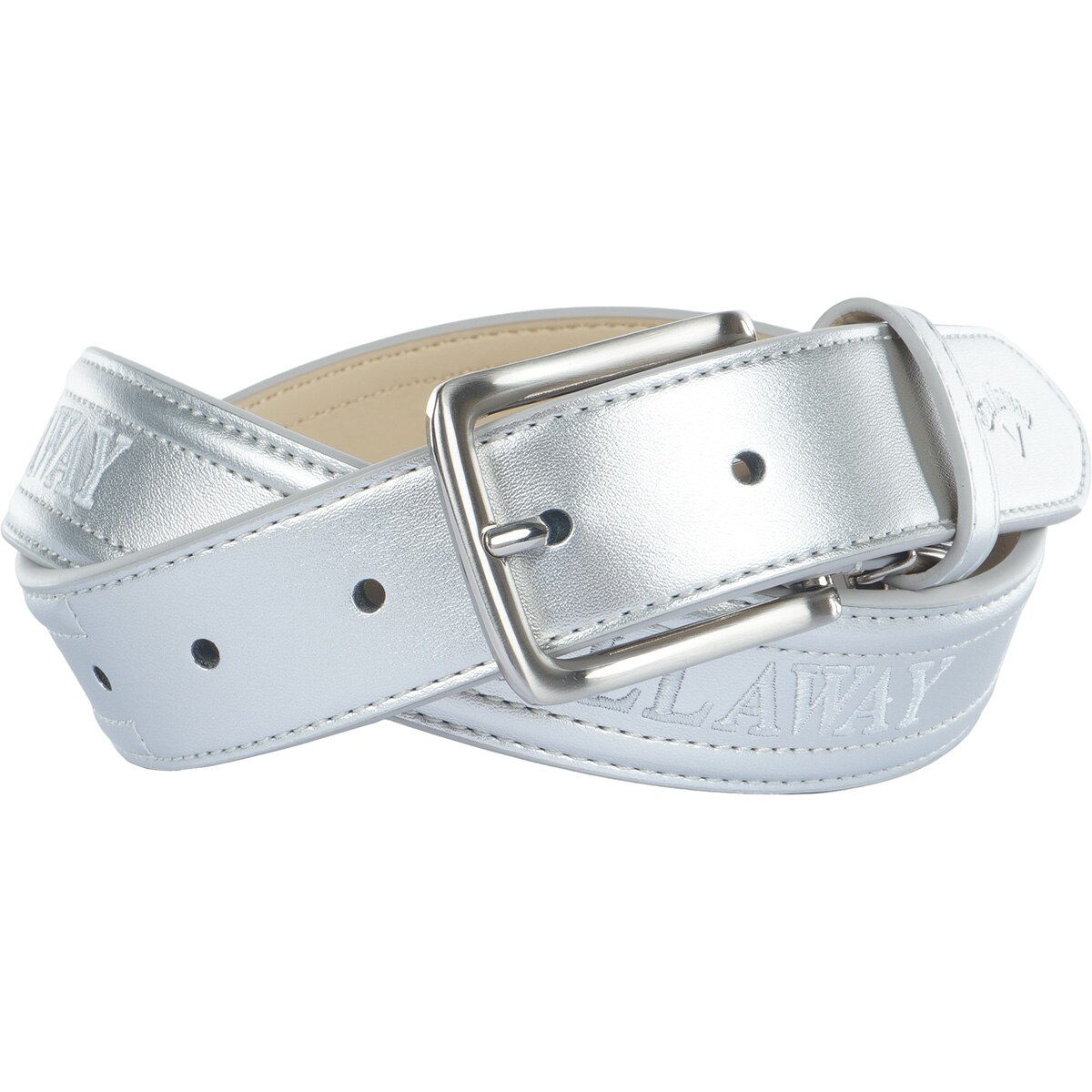 CALLAWAY キャロウェイ ゴルフ レザーベルト 白&銀 レディース