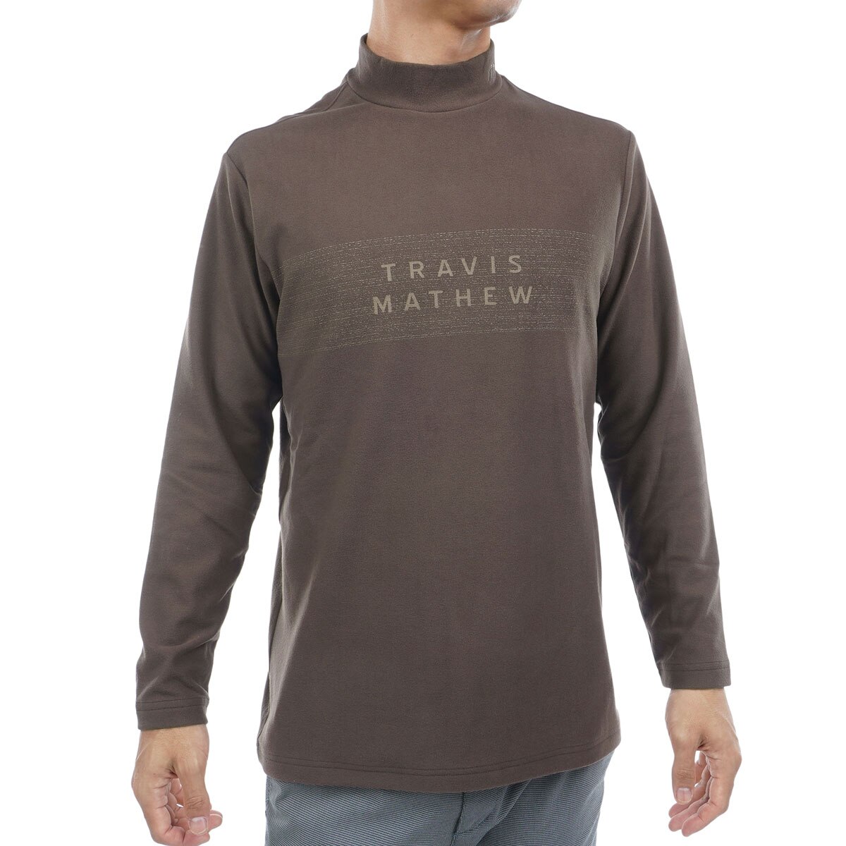 【TRAVIS MATHEW】新品　長袖モックシャツ　秋冬　ゴルフ　メンズ２ＸＬ チェストプリント モックネック長袖シャツ(長袖シャツ・ポロシャツ