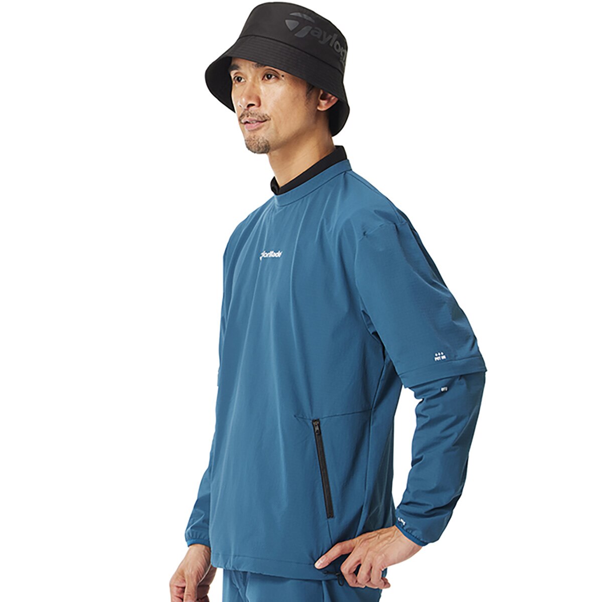 ストレッチ 2WAY コンバーチブル クルーネックプルオーバー(中間着