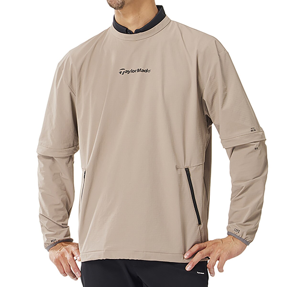 ストレッチ 2WAY コンバーチブル クルーネックプルオーバー(中間着