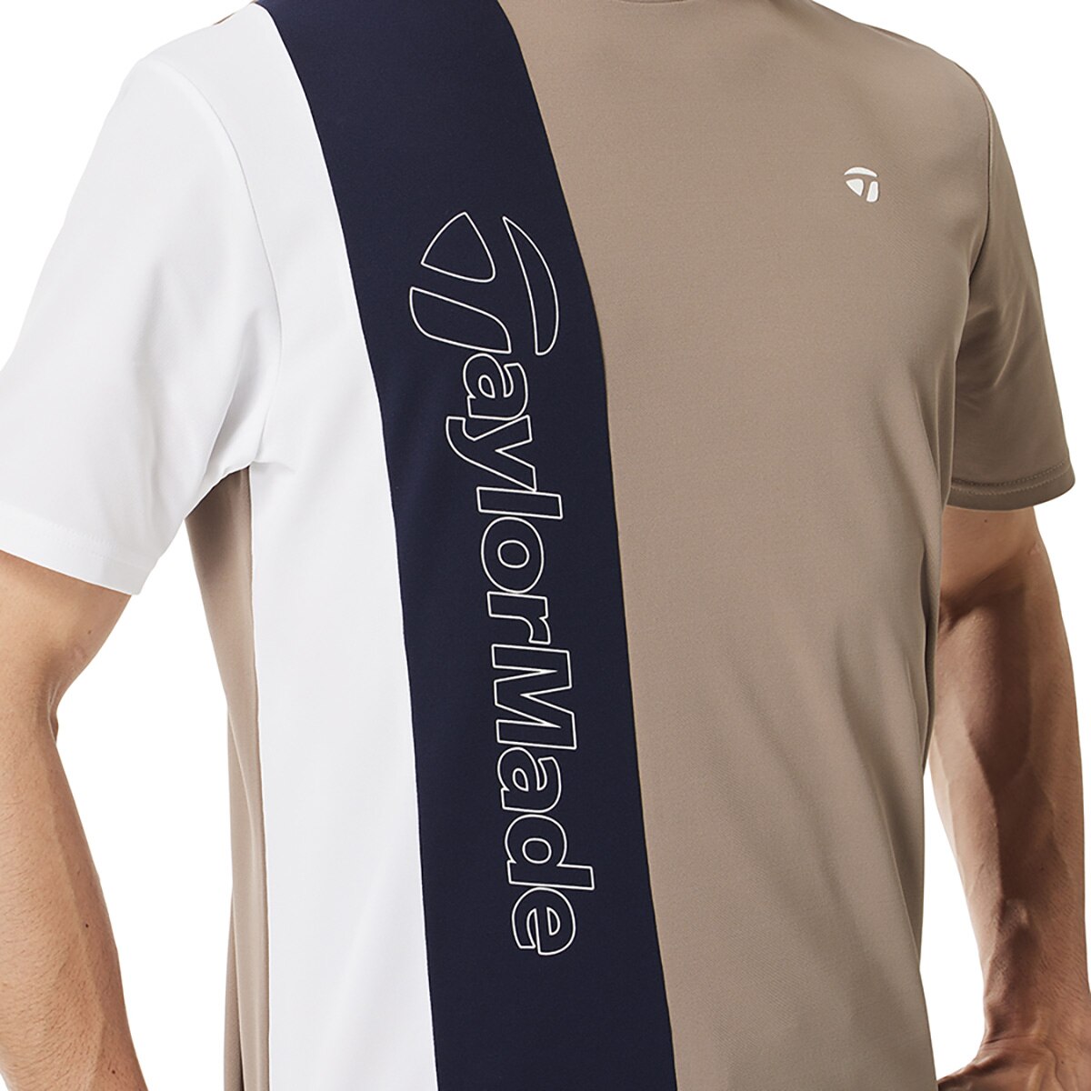 ストレッチ カラーブロック 半袖モックシャツ(半袖シャツ・ポロシャツ