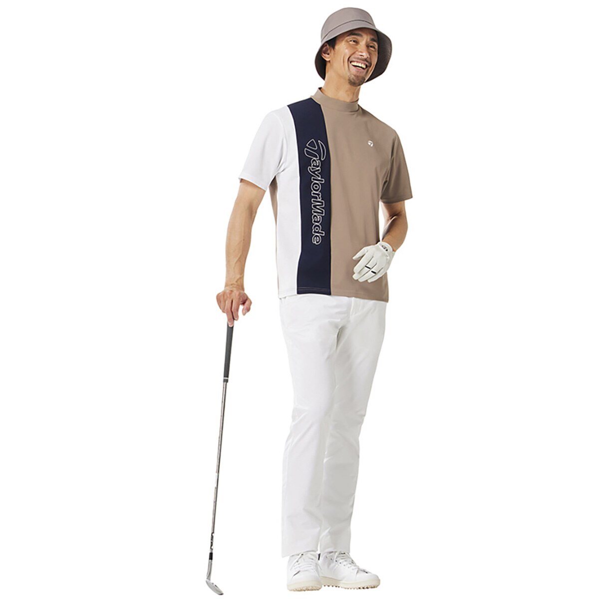 【Taylormade】カラーブロックモックセーター（未使用に近い） ストレッチ カラーブロック 半袖モックシャツ(半袖シャツ・ポロシャツ