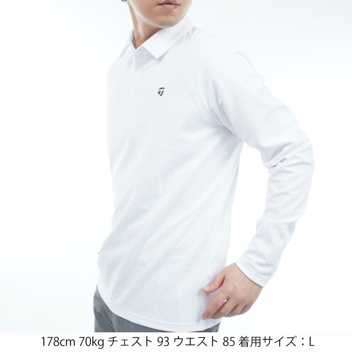 ストレッチ トーナルジャカード長袖ポロシャツ(長袖シャツ・ポロシャツ