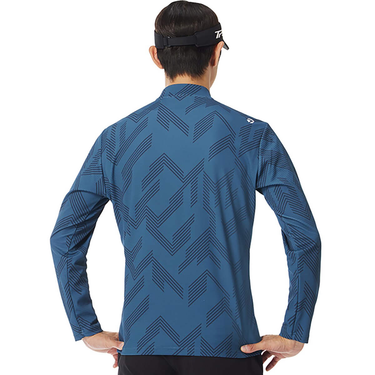 ストレッチ Tコントロール グラフィックジップ モックネック長袖シャツ