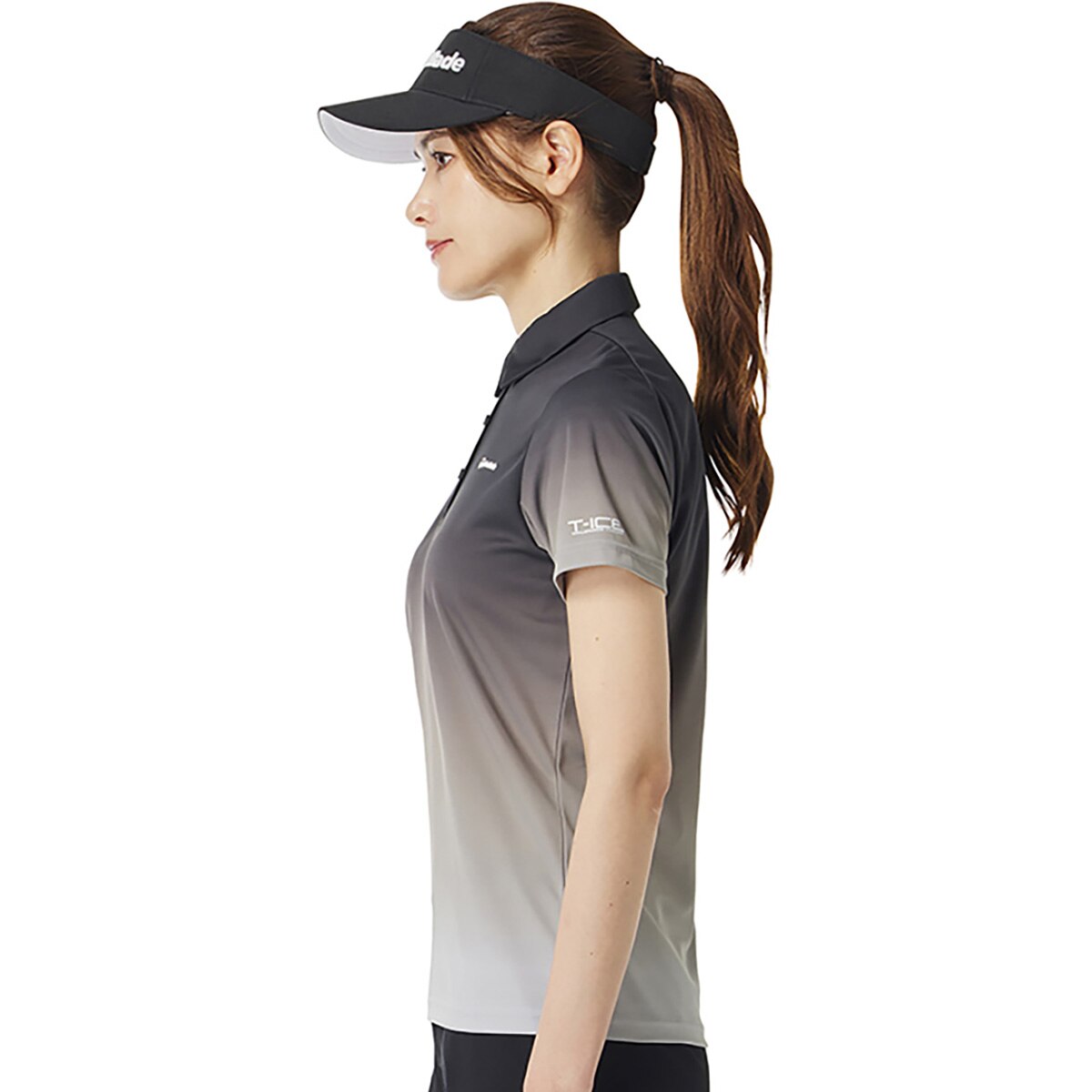 ストレッチ T-ICE グラデーション半袖ポロシャツ レディス(半袖シャツ