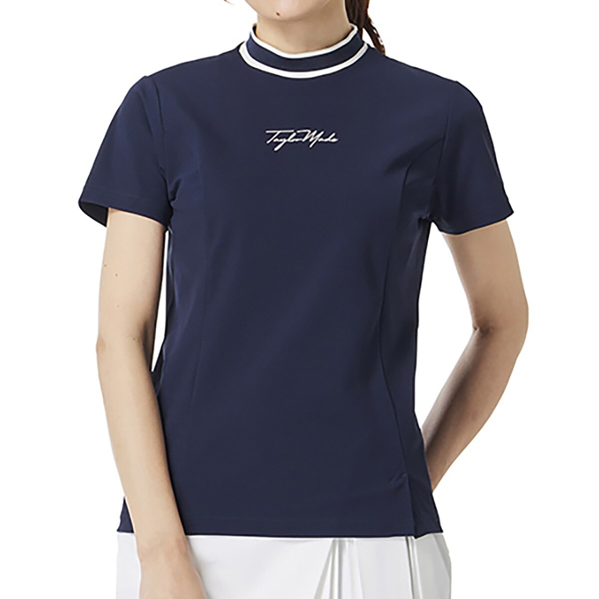 ストレッチ スクリプトロゴ 半袖モックシャツ レディス(半袖シャツ