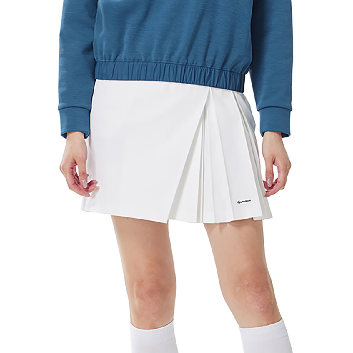 ストレッチ ハイウエスト レイヤープリーツスカート レディス(スカート